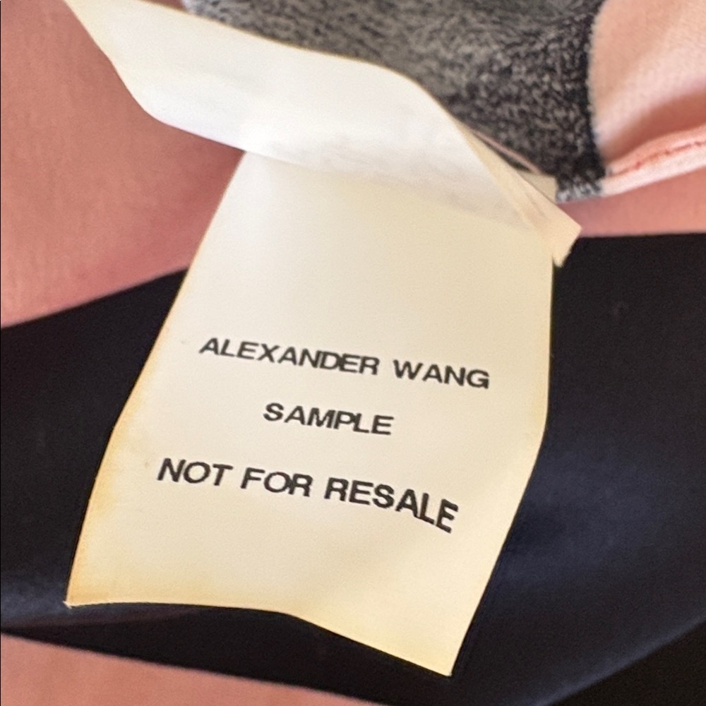 Rare Alexander Wang Sample Piece Black & Pink Striped Top w Black Lace Leaves - Picture 8 of 8